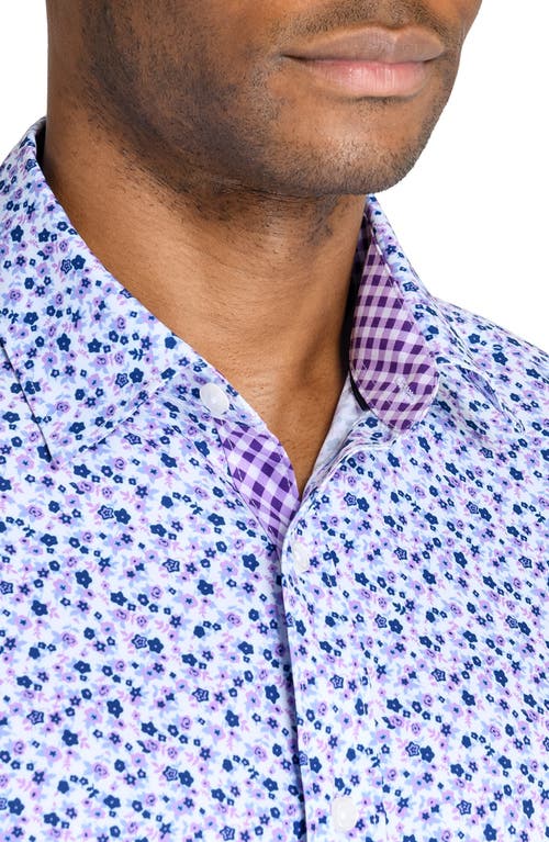 Construct Ditsy Floral Woven Long Sleeve Basic In Lilac