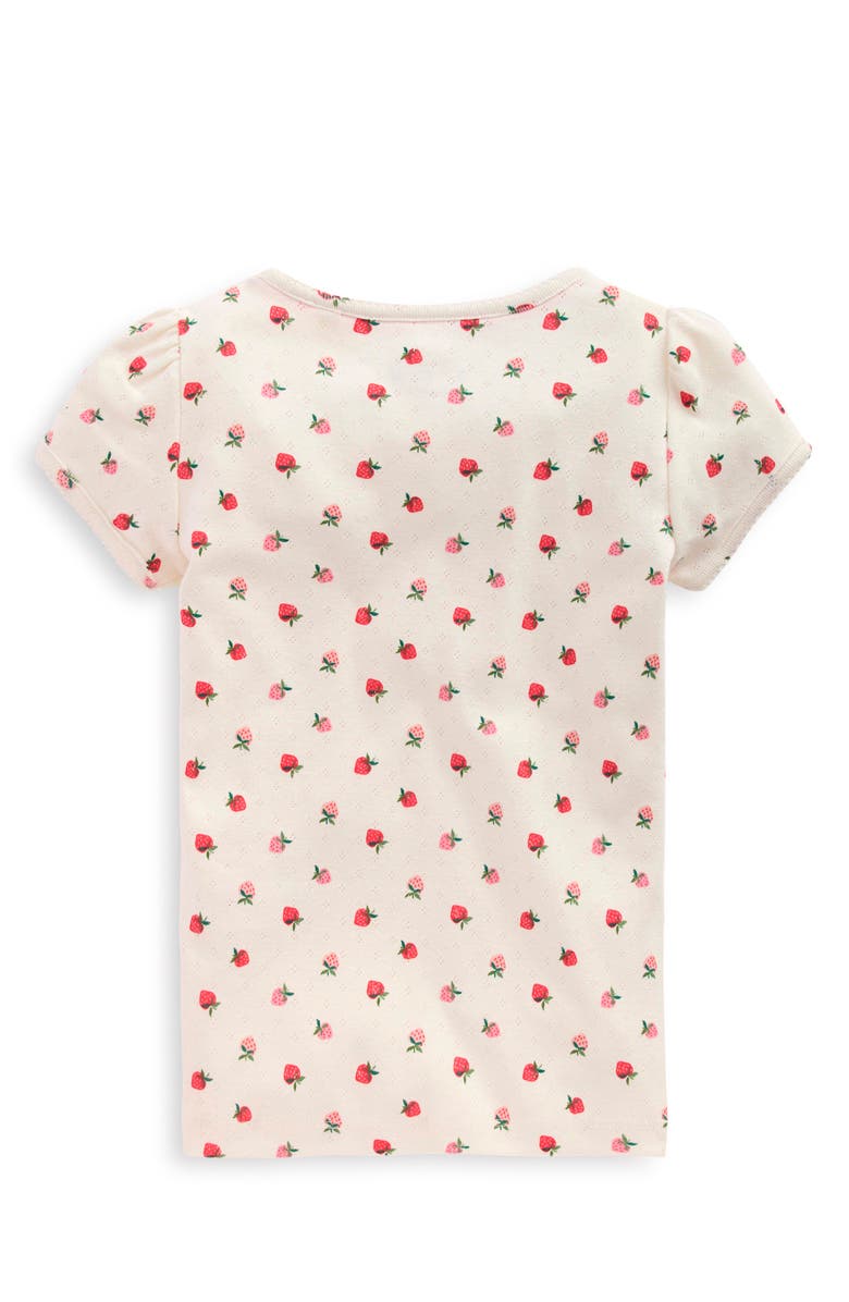 Mini Boden Kids' Pointelle Cotton T-Shirt, Alternate, color, Ivory Strawberry