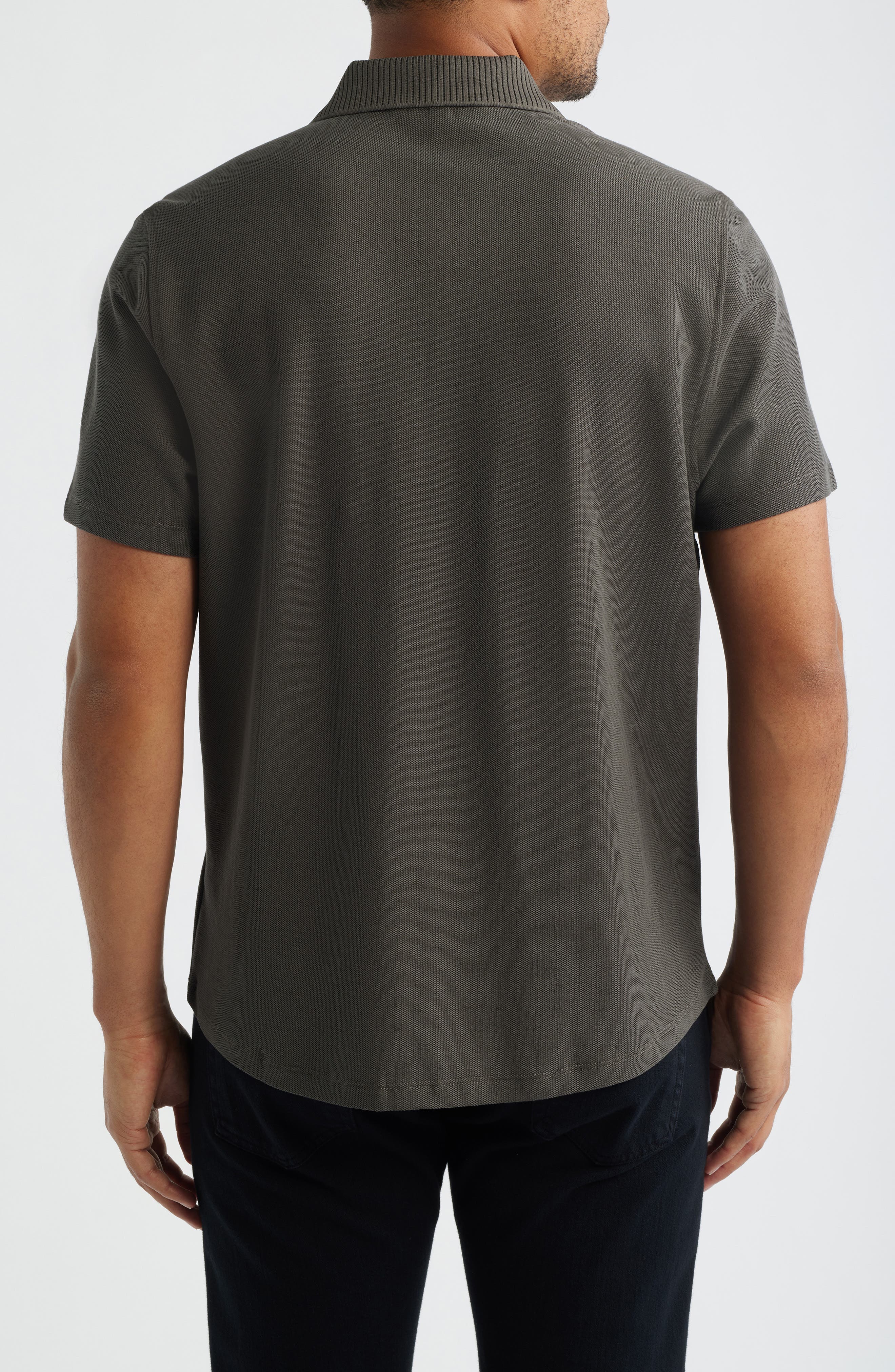 Мужские рубашки Robert Barakett Sorrell Short Sleeve Cotton Piqué Button-Up Shirt — фото 3