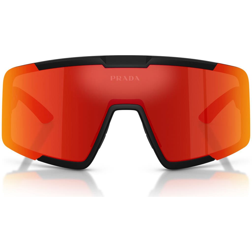 Prada Linea Rossa 144mm Shield Sunglasses In Brown