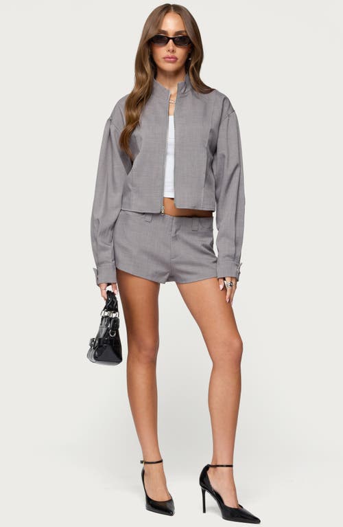 Edikted Roshelle High Neck Jacket In Gray