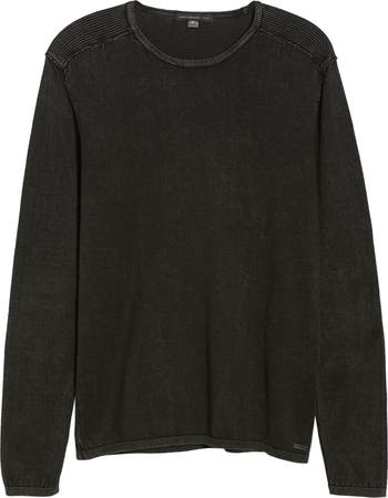 John Varvatos Walter Acid Wash Sweater in outlet Dark Forest Green M