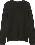 John Varvatos Walter Long Sleeve Acid Wash Crewneck T-Shirt
