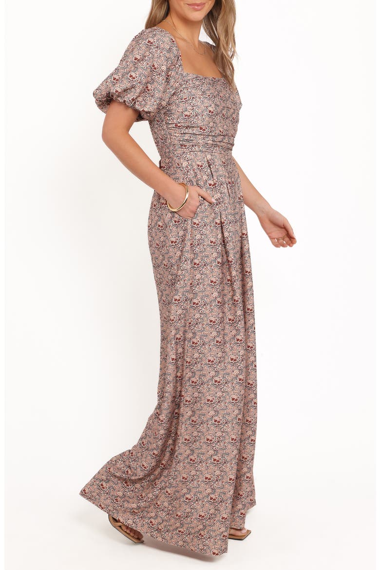 Jayda Puff Sleeve Wide Leg Jumpsuit, Alternate, color, GREY FLORAL