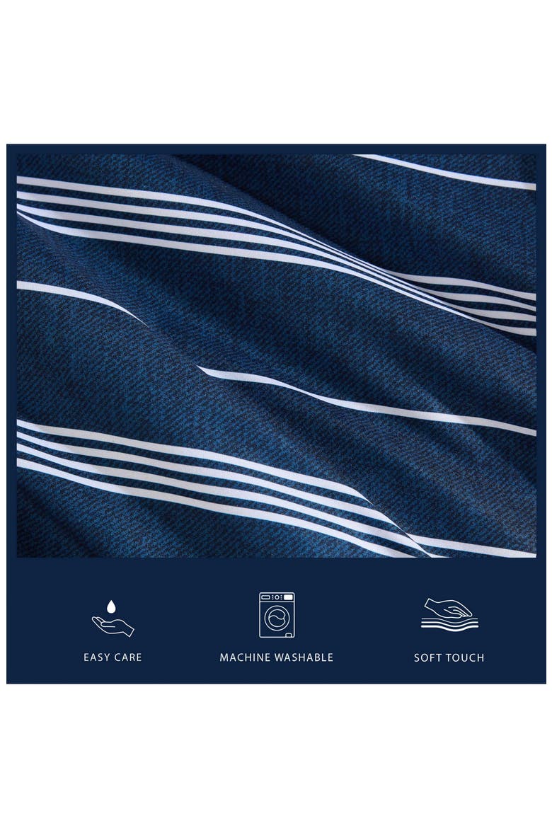 Mariners Line Microfiber Comforter Set, Alternate, color, DARK BLUE