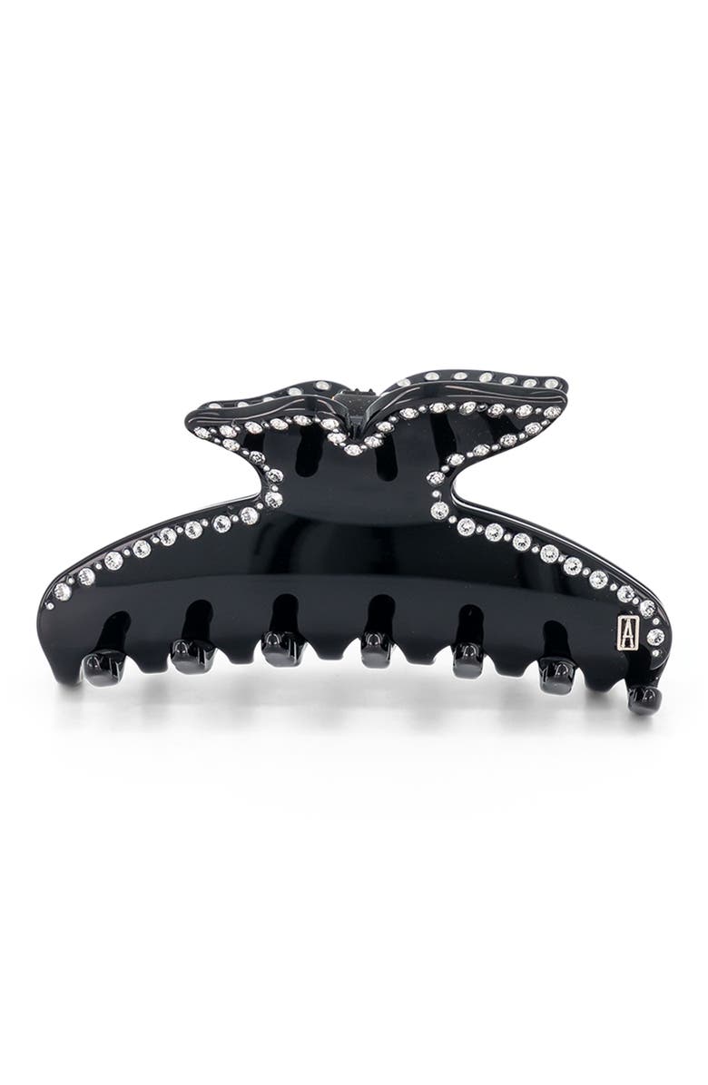 Alexandre de Paris Dore acetate and crystals hair clip, Main, color, Black