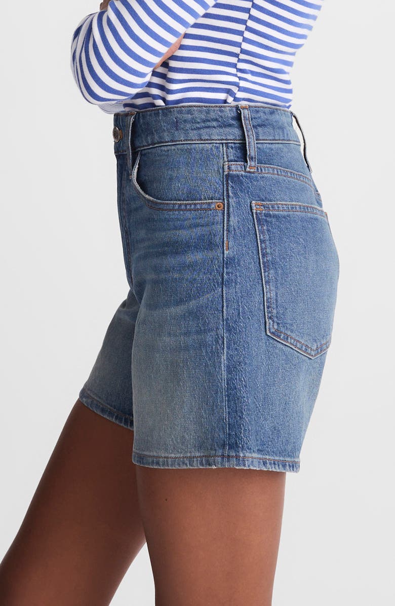 Madewell The Perfect Vintage High Waist Mid Length Denim Shorts, Alternate, color, Irmo Wash