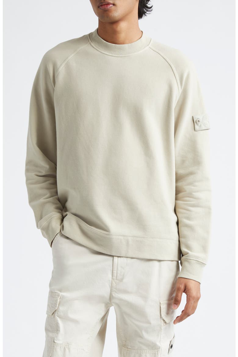 Compass Logo Fleece Sweatshirt, Main, color, BEIGE