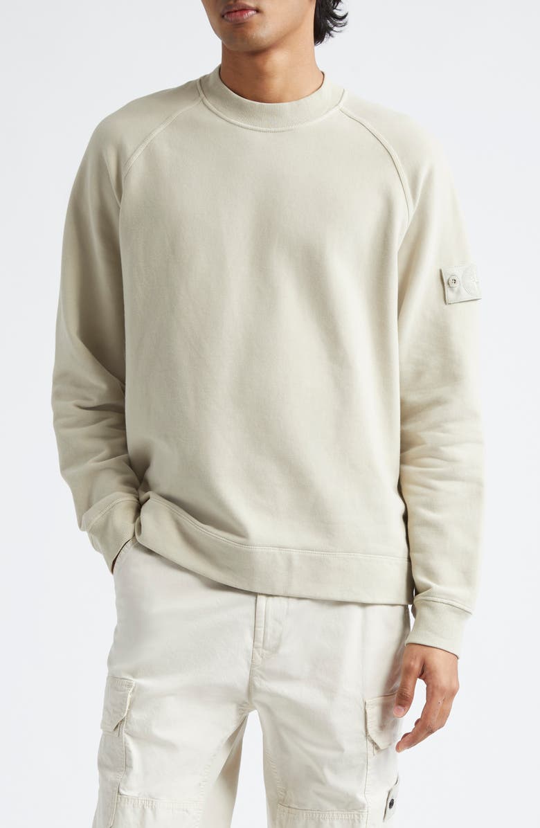 Stone Island Compass Logo Fleece Sweatshirt, Main, color, 