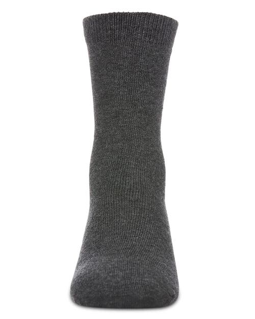 Memoi Kids' Basic Cotton Blend Crew Socks In Gray