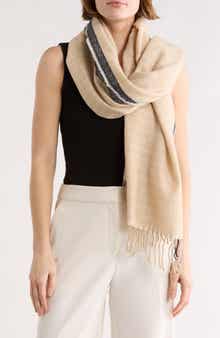 Vince Camuto Feather Soft Pin Border Scarf