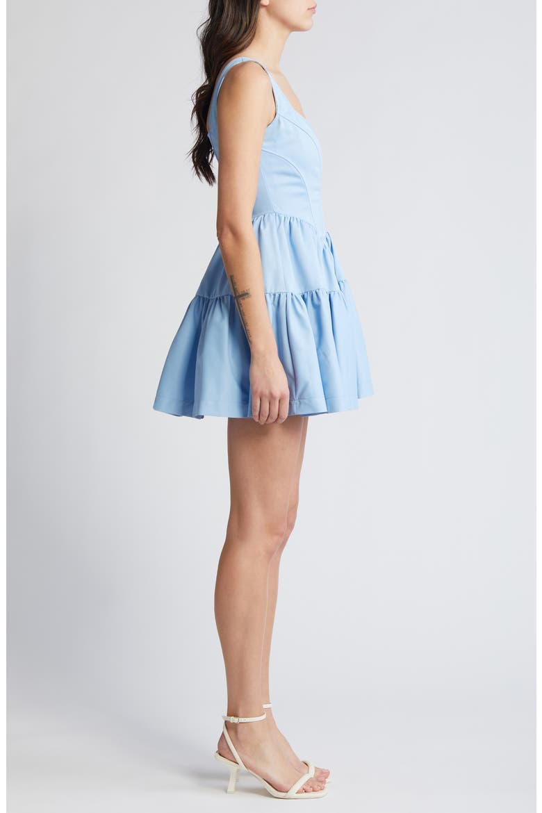 Corset Tiered Minidress, Alternate, color, BLUE
