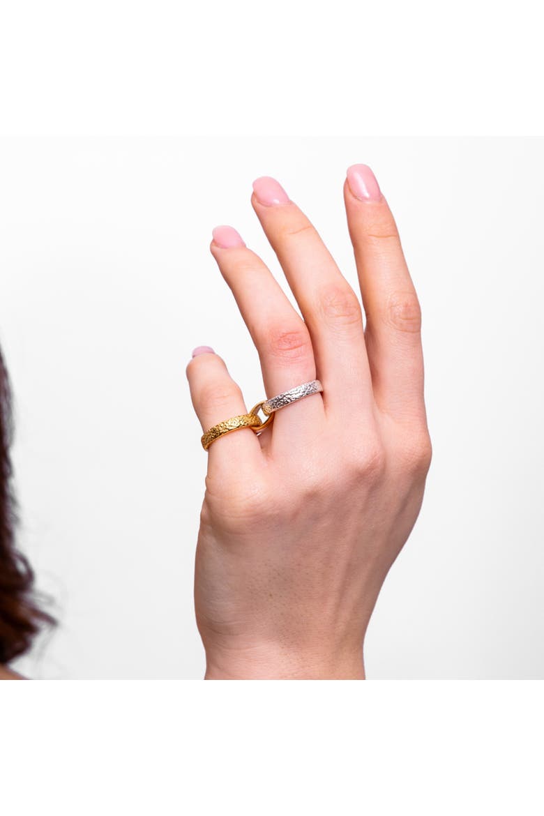 Multi Finish Double Hula Joined Ring, Alternate, color, Sterling Silver