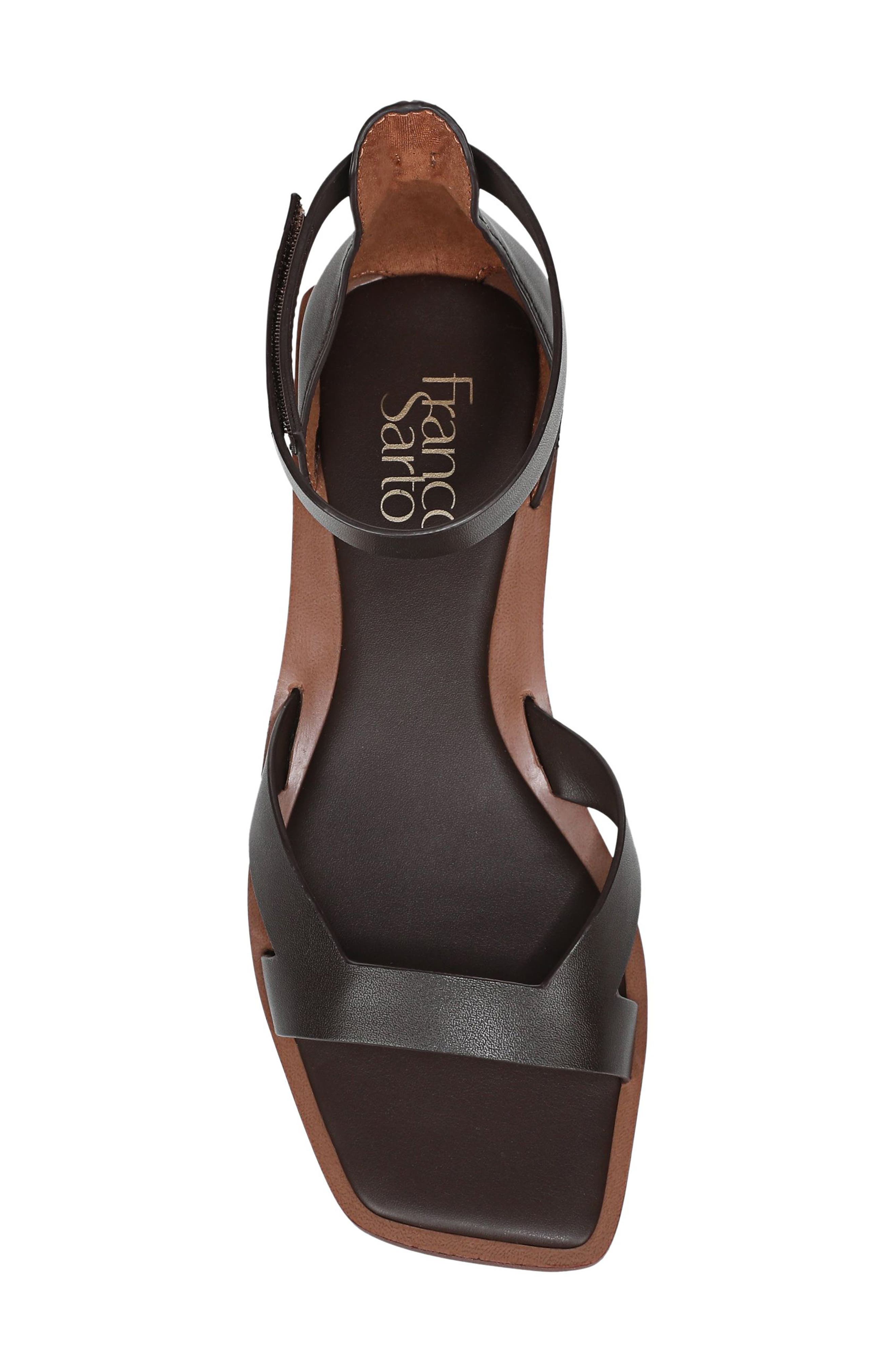 Franco Sarto Elisa Ankle Strap Sandal, Alternate, color, Chocolate Brown