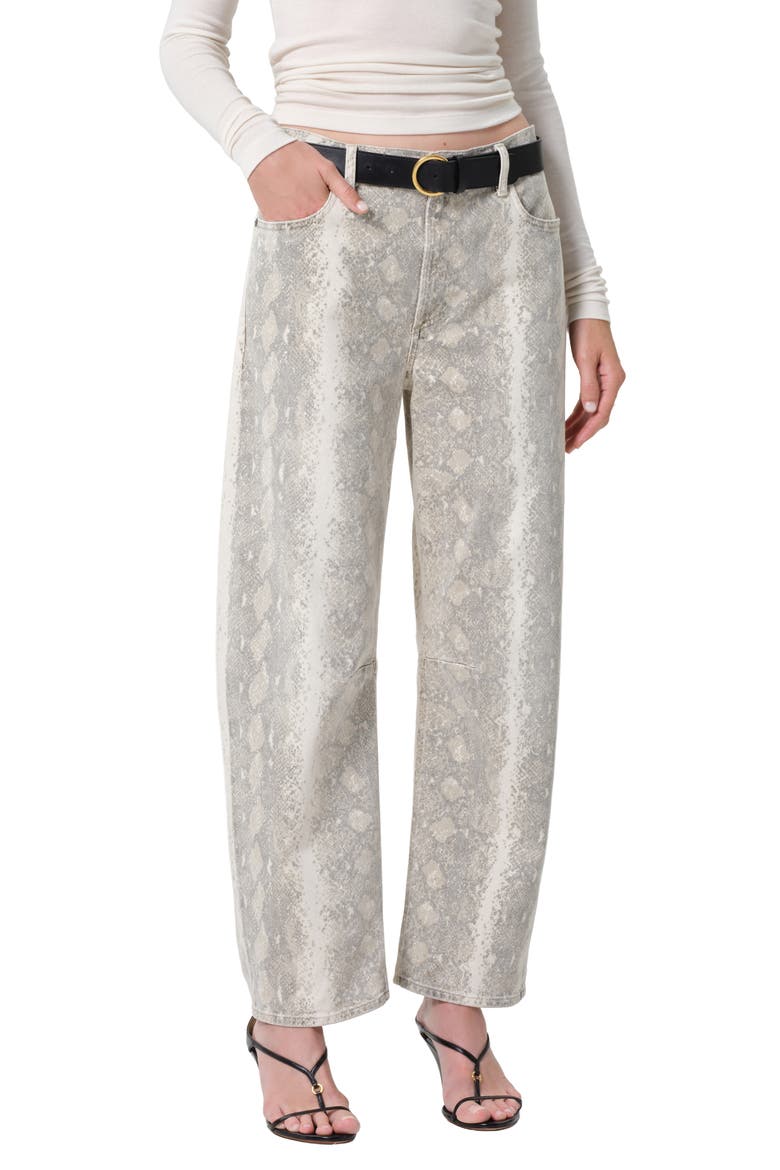Miro High Waist Relaxed Barrel Jeans, Alternate, color, PYTHON SNAKE PRINT