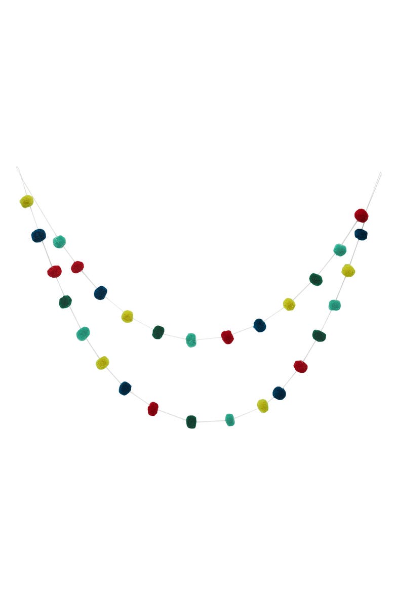 carol & frank Christmas String Lights Pompom Decorative Hanging Garland 48", Main, color, Blue