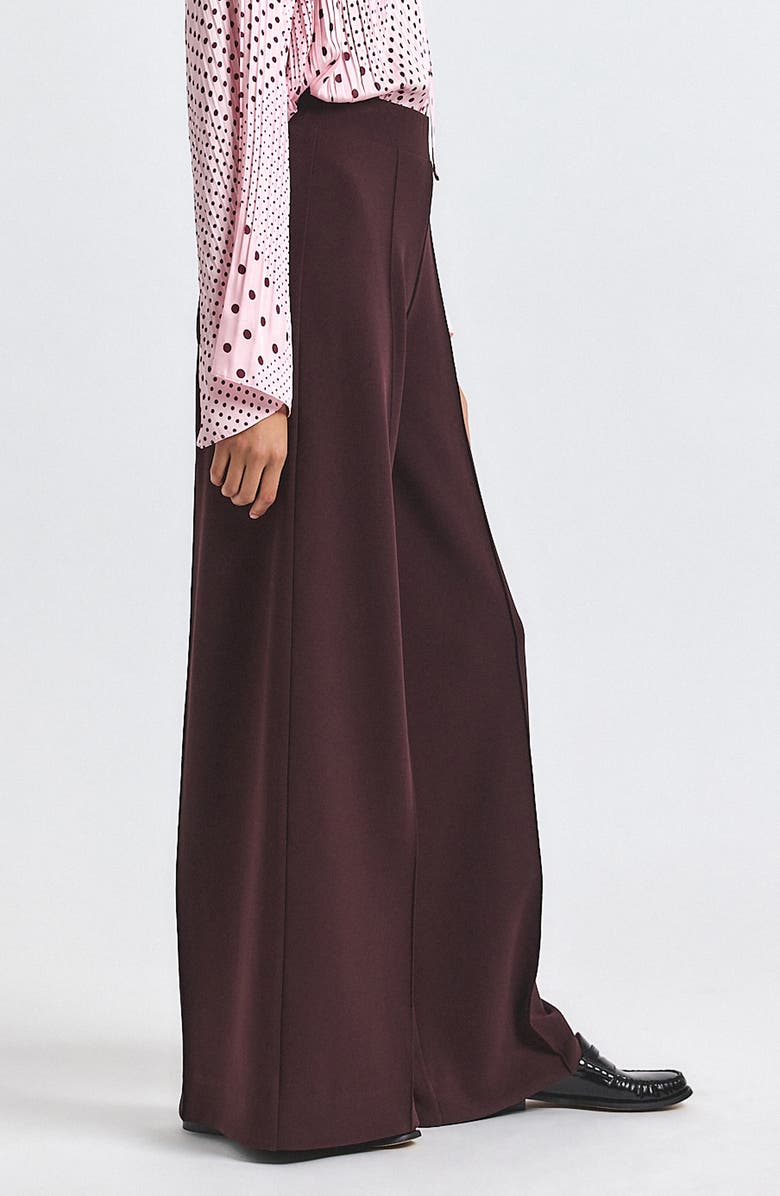 Derek Lam 10 Crosby Tempset Pleated Wide Leg Pants, Alternate, color, Dark Cherry