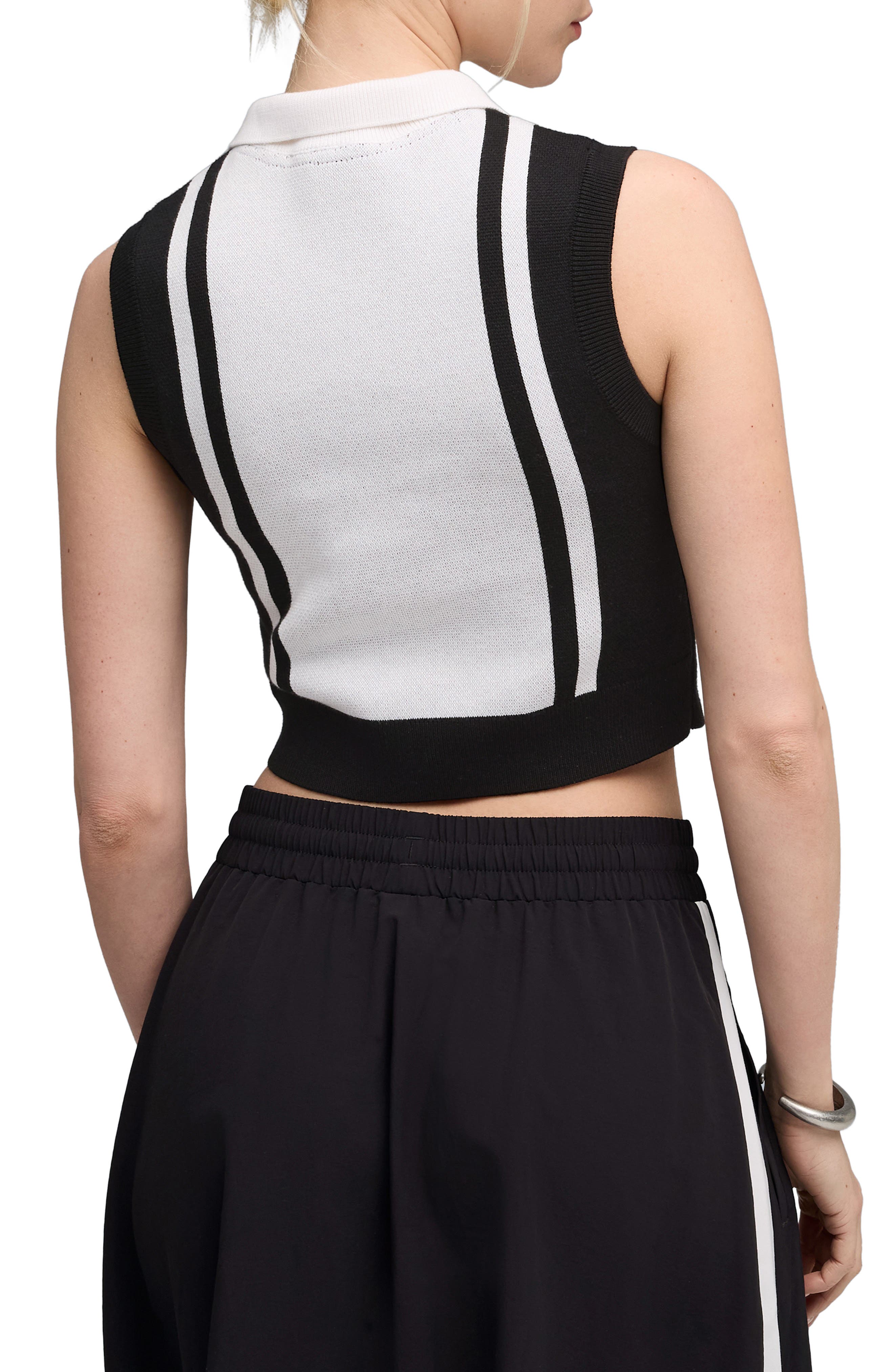 PUMA Future Archive Jacquard Sleeveless Half Zip Knit Crop Top
