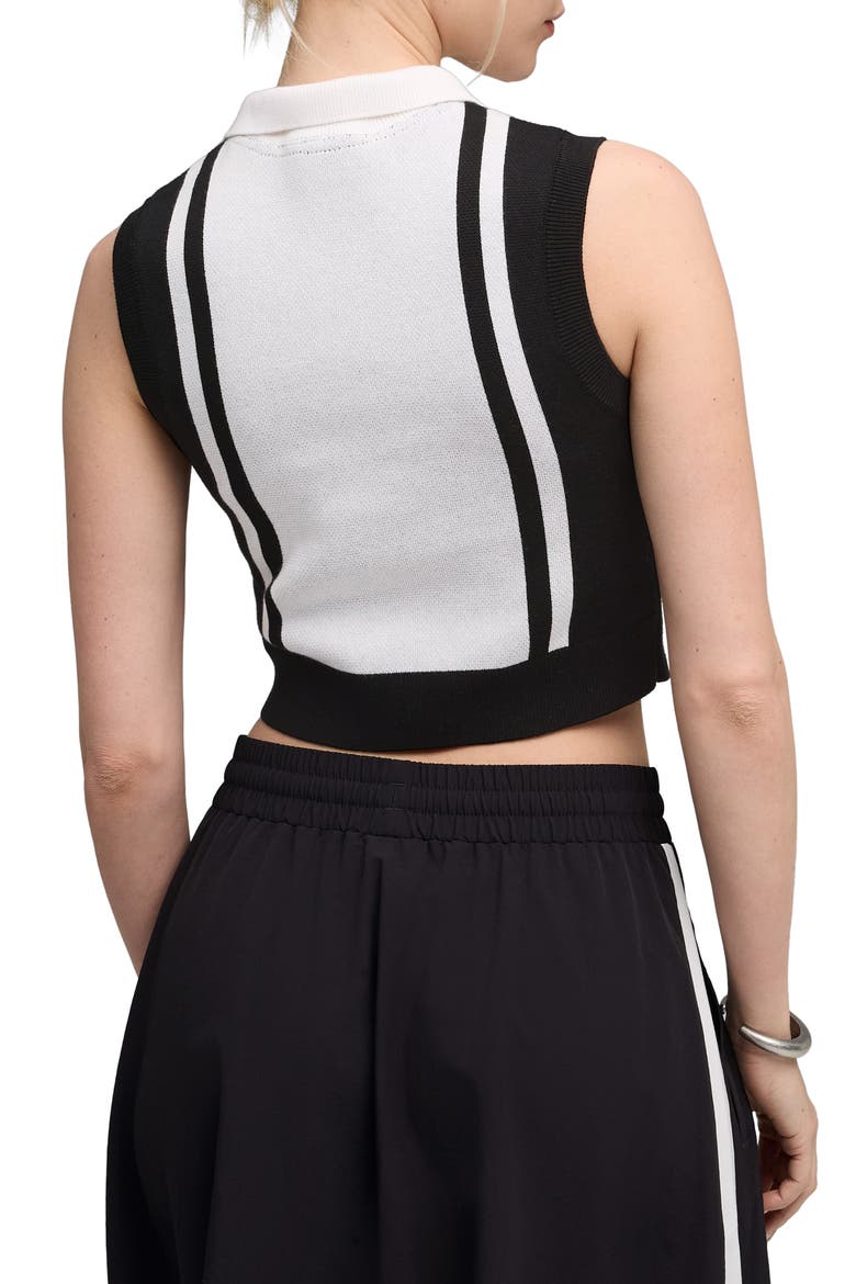 Future Archive Jacquard Sleeveless Half Zip Knit Crop Top, Alternate, color, PUMA BLACK/ PUMA WHITE