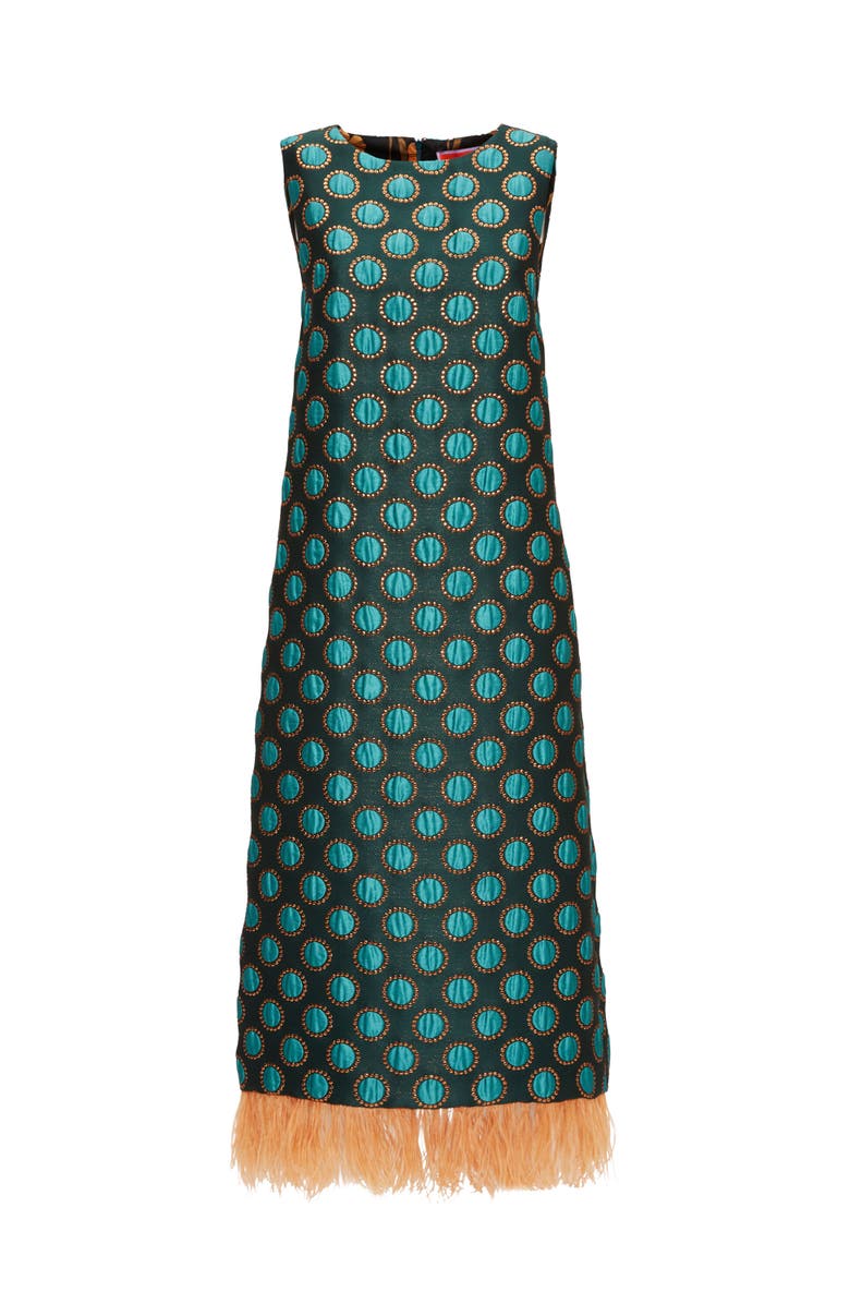 La DoubleJ Column Dress Jacquard Winter Sun Emerald, Alternate, color, Jacquard Winter Sun Emerald