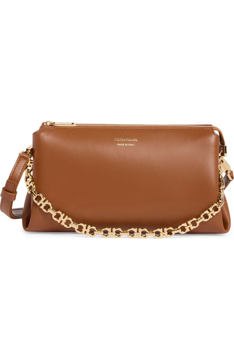 FERRAGAMO Mini New Line Shoulder Bag, Main, color, Natural Resort