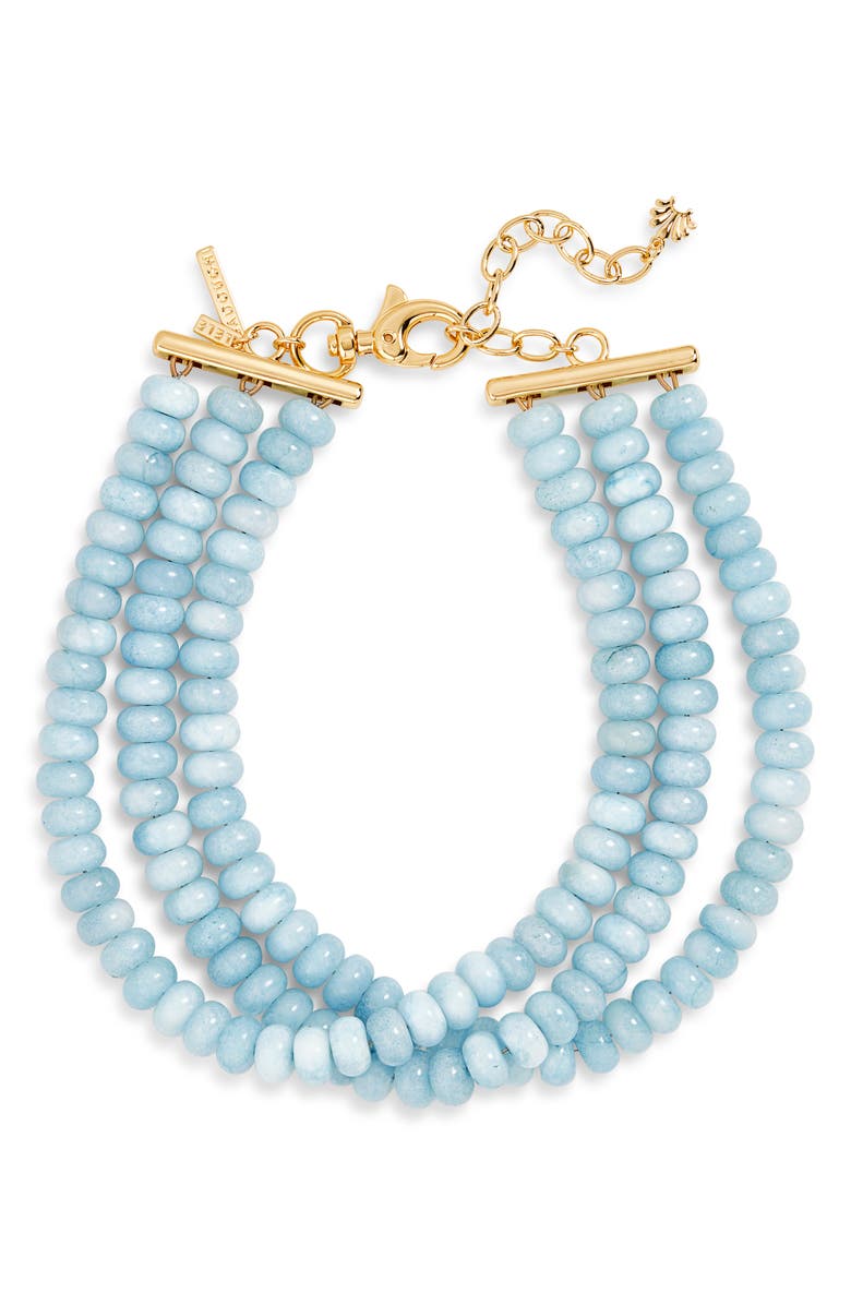 Lele Sadoughi Diana Triple Row Blue Aventurine Choker, Main, color, Blue Aventurine