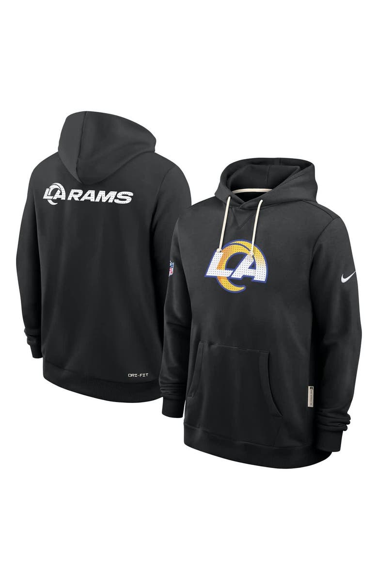 Nike Men's Nike Black Los Angeles Rams Sideline Standard Issue Initial Home Dri-FIT Hoodie, Alternate, color, Black