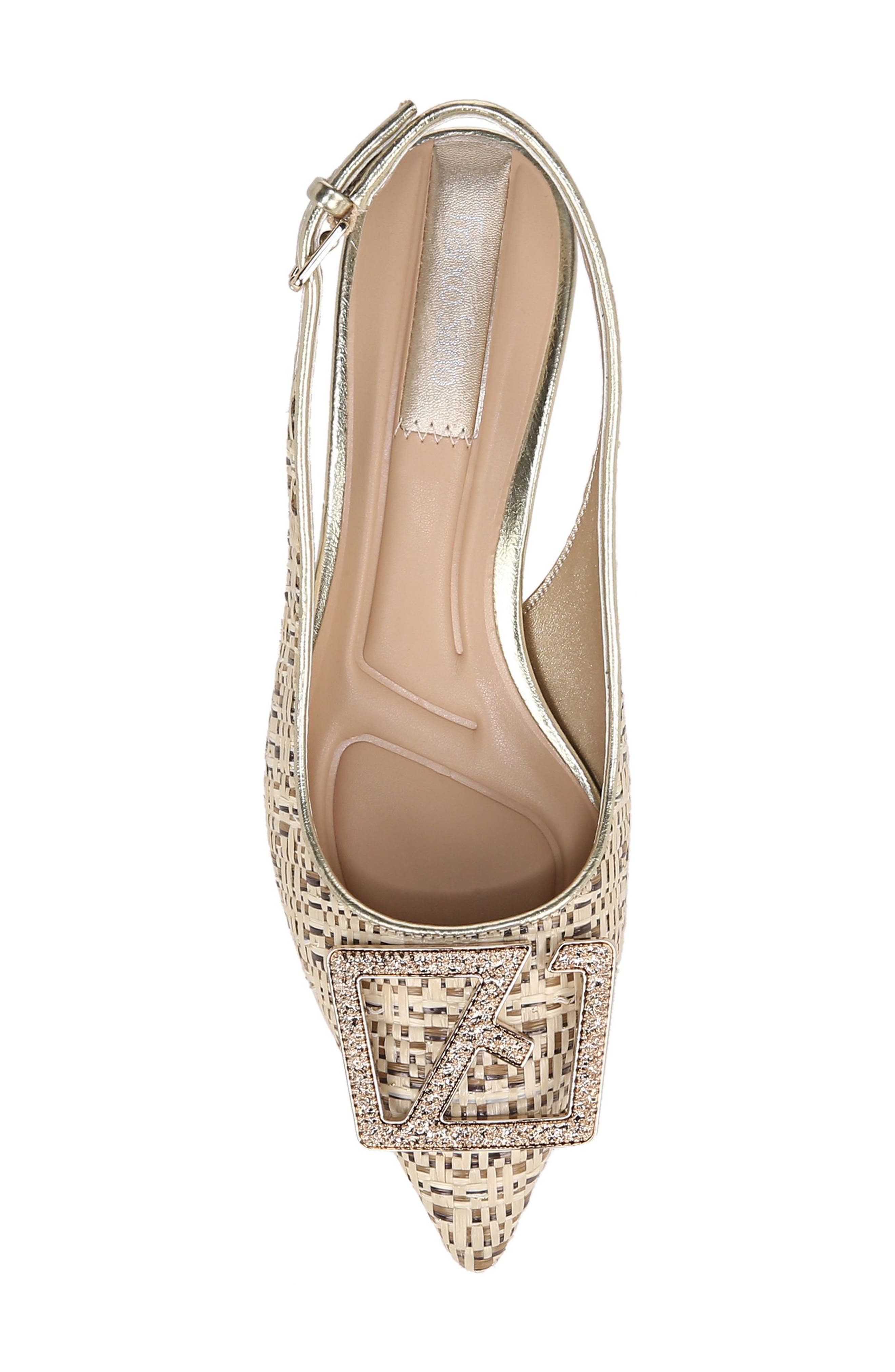 Franco Sarto Racer Crystal Buckle Slingback Pump, Alternate, color, 