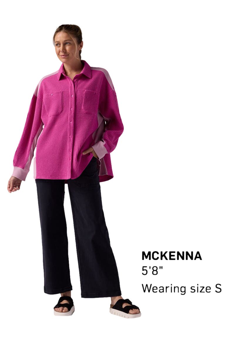 Waffle Button-Up - Women's, Alternate, color, Rose Violet