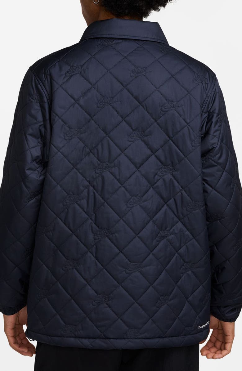 Nike Club Quilted Coach's Jacket, Alternate, color, Obsidian/ White