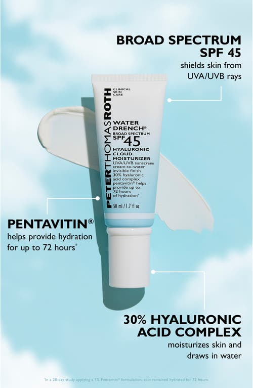 Peter Thomas Roth Water Drench Broad Spectrum Spf 45 Hyaluronic Moisturizer .67 Fl Oz/20ml