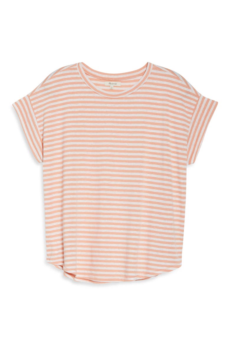 Linen-Blend Asbury T-Shirt, Alternate, color, SWEET TULIP
