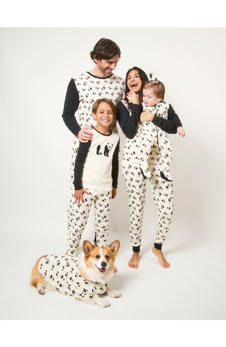 Leveret Two-Piece Cotton Printed Matching Family Pajamas, Animal Friends, Alternate, color, Panda