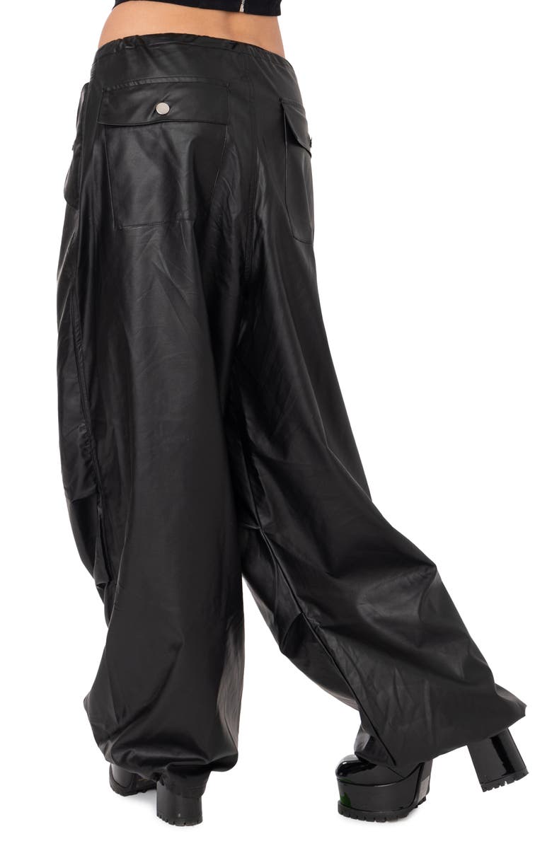 EDIKTED Rebel Oversize Faux Leather Pants, Alternate, color, 