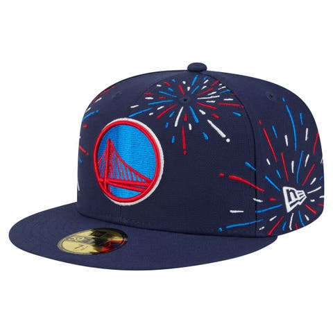 Men's New Era  Navy Golden State Warriors Americana Fireworks 59FIFTY Fitted Hat