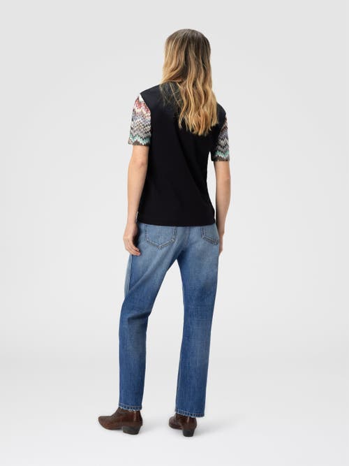 Missoni Short Sleeve T-shirt With Snake Pattern Insert In Black
