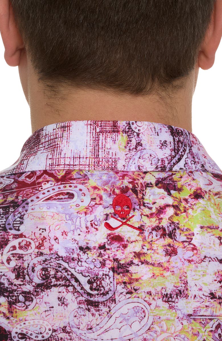 Robert Graham Geneva Performance Golf Polo, Alternate, color, Berry