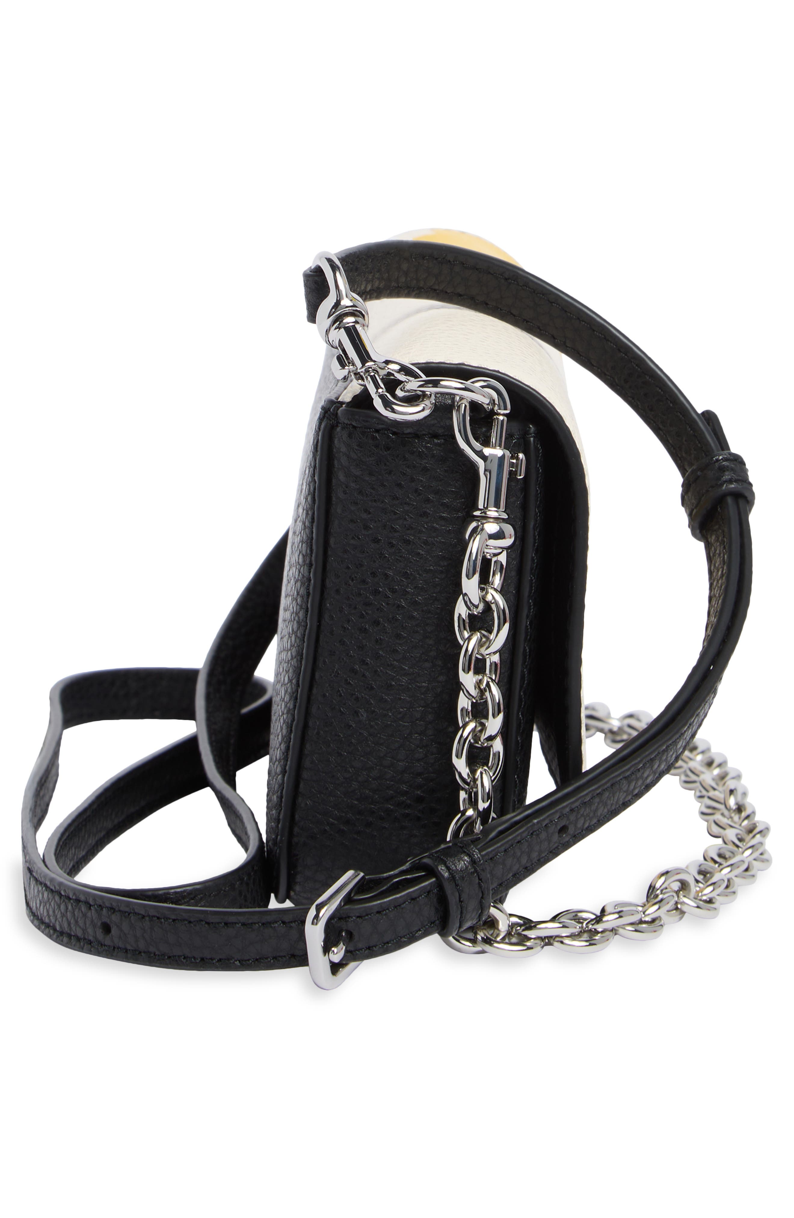 Daisy Print Bold Mini Leather Crossbody Bag, Alternate, color, BLACK MULTI