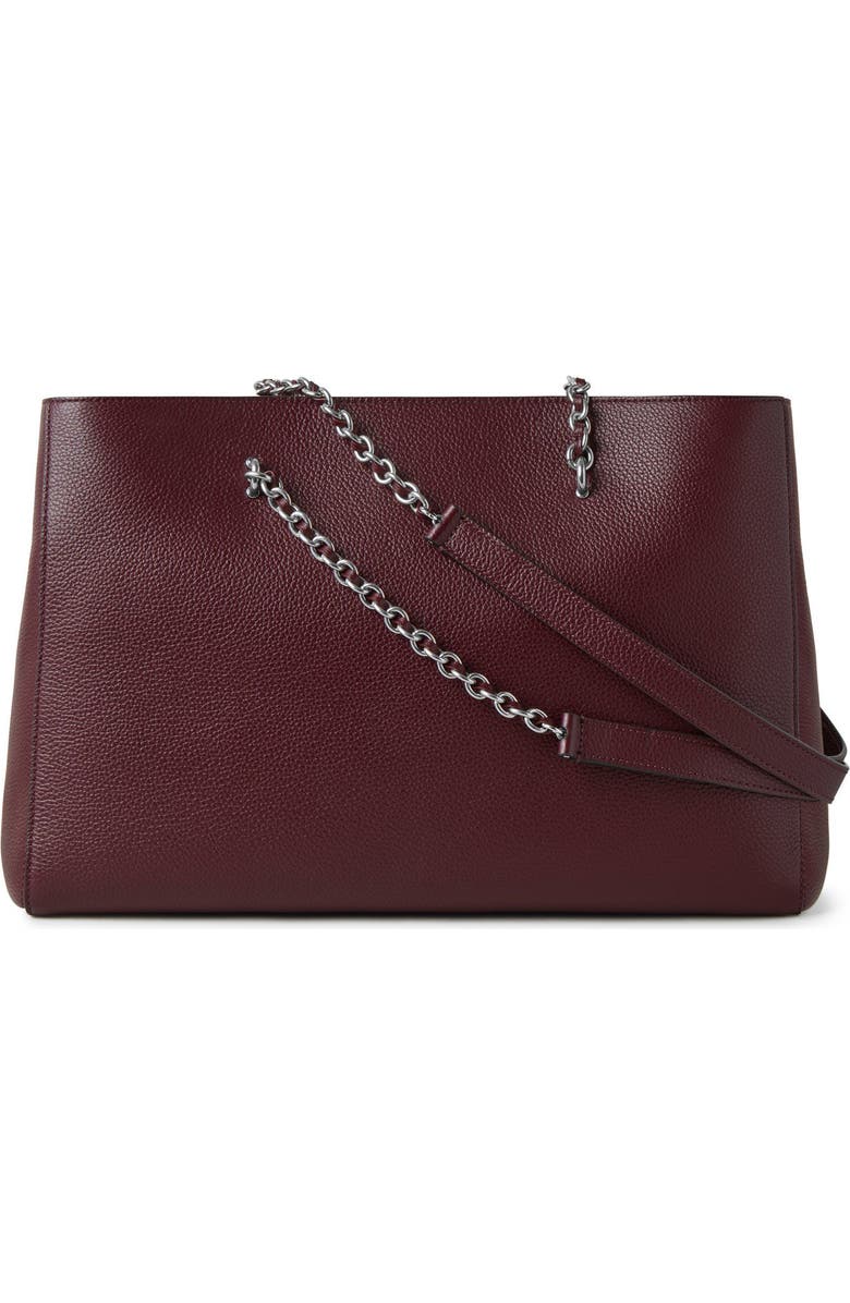 Mulberry Lily Chain Leather Tote, Alternate, color, Black Cherry