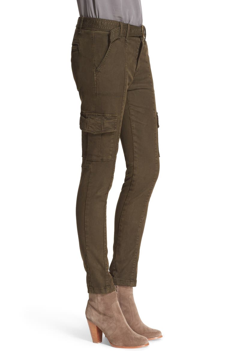 'Surplus' Stretch Twill Skinny Cargo Pants, Alternate, color, DARK MOSS