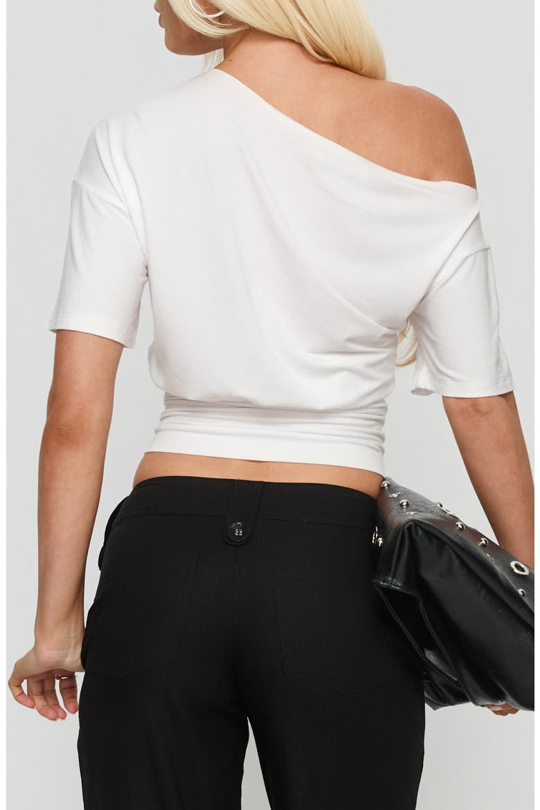 Ashlinn Off the Shoulder Drapey Crop Top, Alternate, color, WHITE