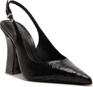 Schutz Michelle Snakeskin Embossed Slingback Pump