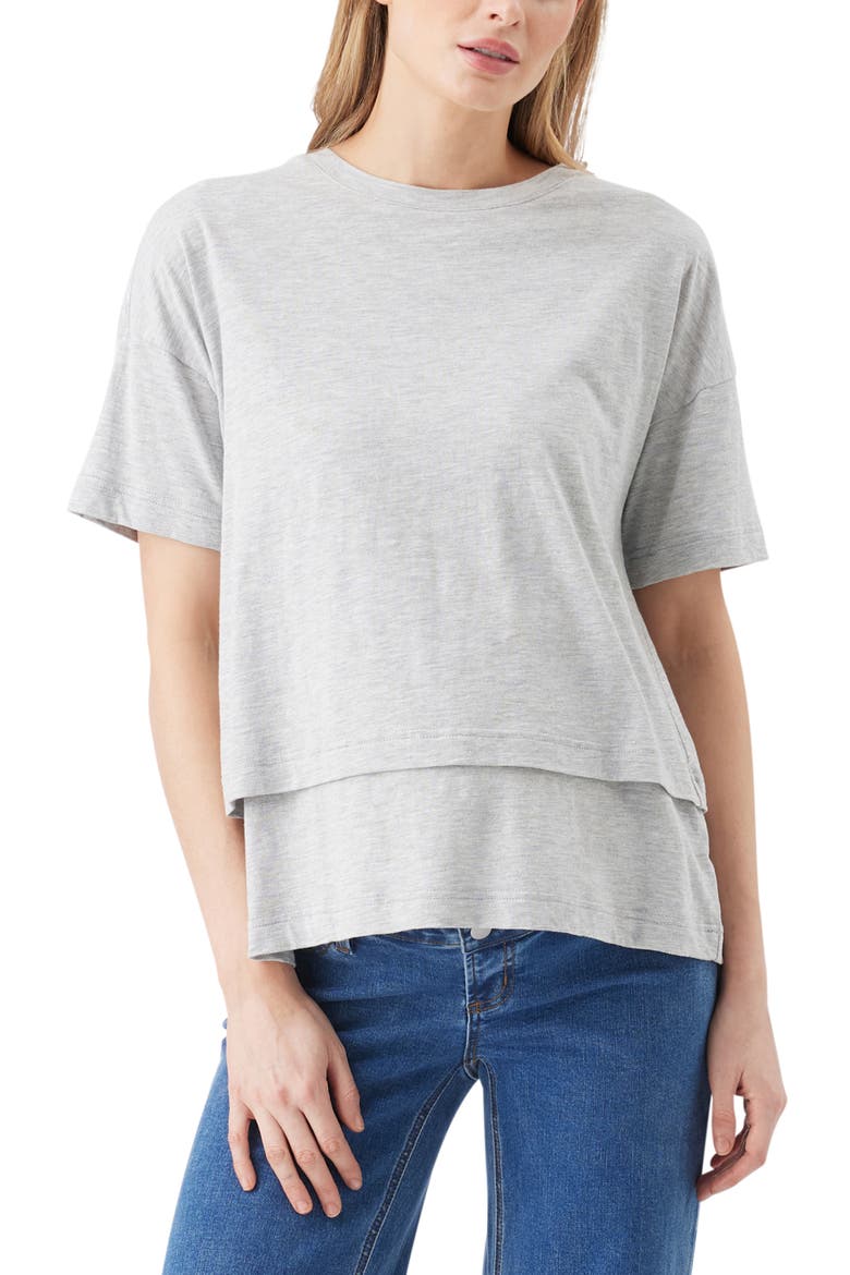 Claud Nursing Tee, Main, color, Grey Marle