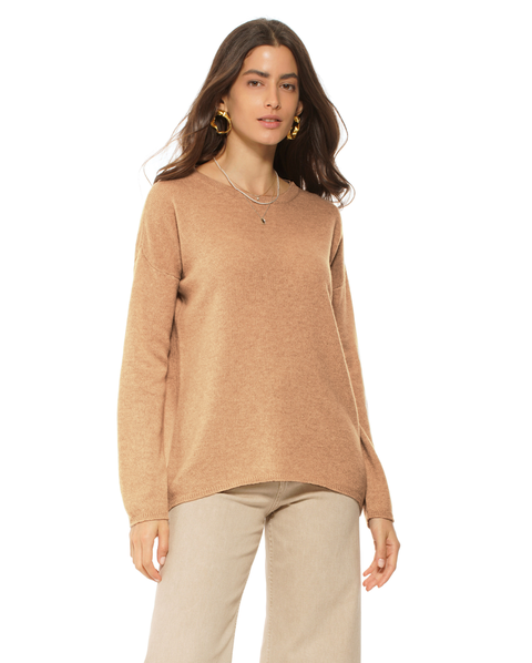 Lightweight Oversized Pure Cashmere Boatneck Sweater