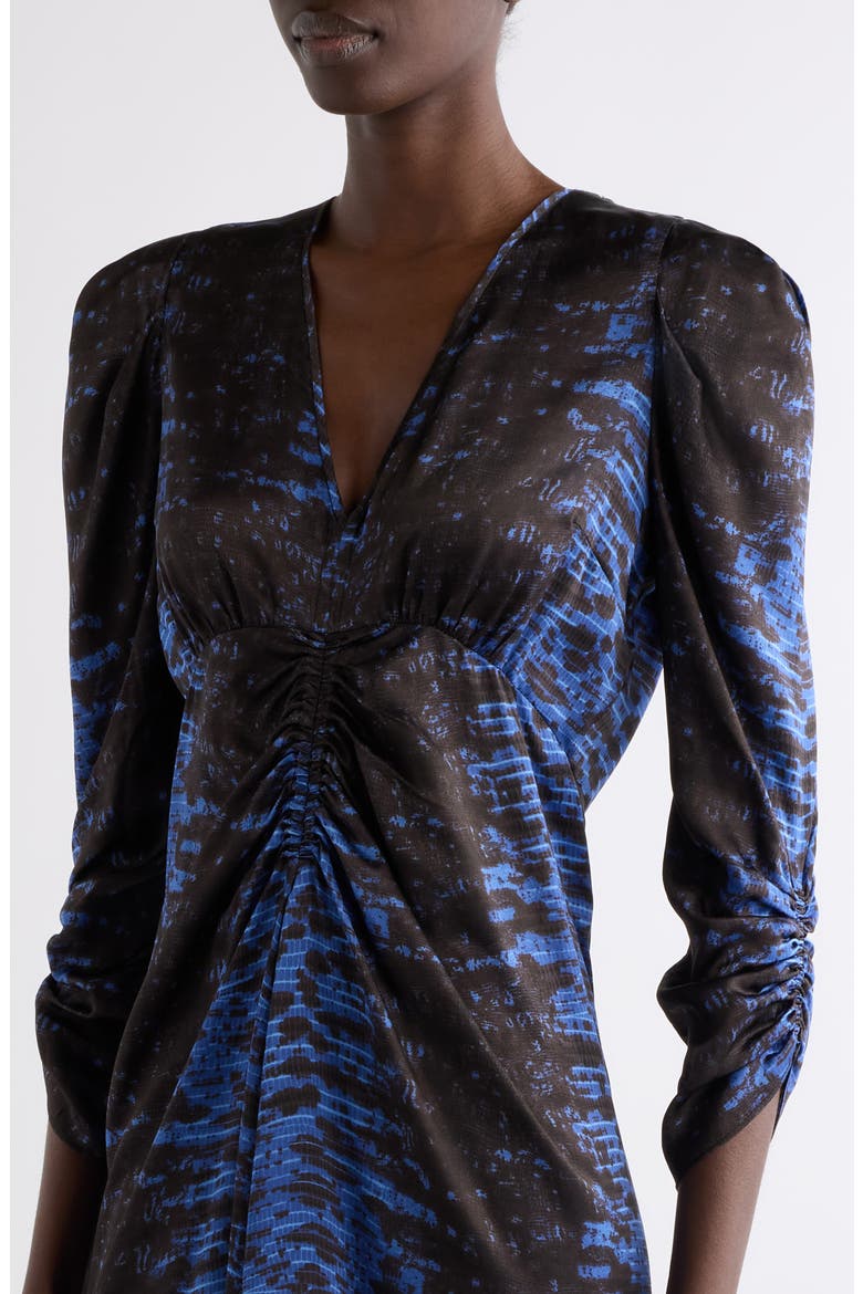 Lemila Silk Midi Dress, Alternate, color, MIDNIGHT