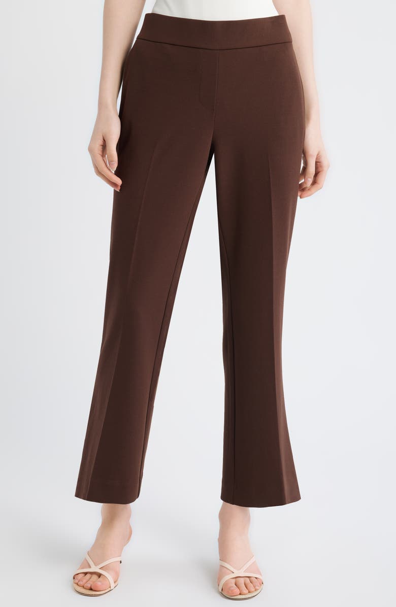 AK ANNE KLEIN Pull-On Ankle Pants, Main, color, Dark Chocolate