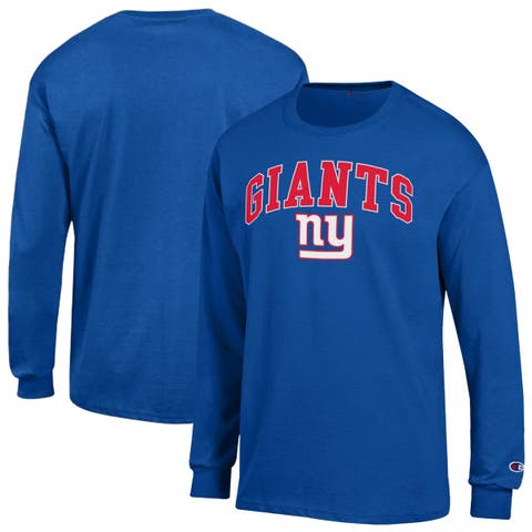 Men's Champion Royal New York Giants Arch Over Logo Long Sleeve T-Shirt