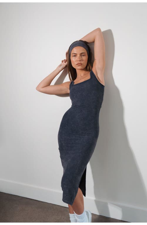 Vitality Cloud Ii Rib Basic Midi Dress In Gray