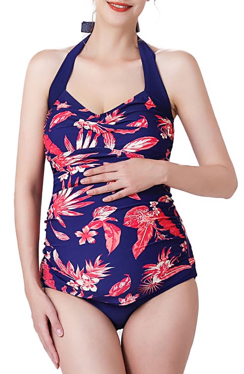 Dulce  Floral Print UPF50+ Two-Piece Maternity Swimsuit