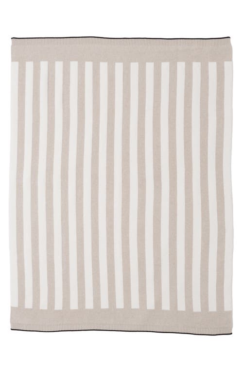Barefoot Dreams Cozychic® Stripe Throw Blanket In Oatmeal/cream